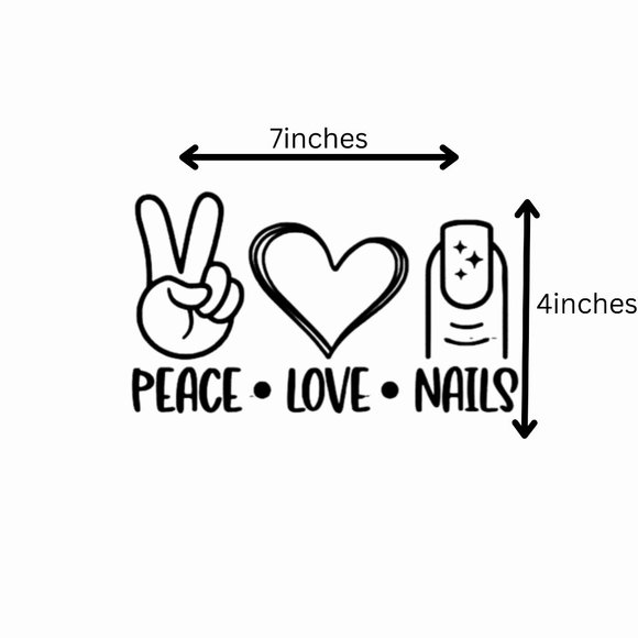 Peace, Love, Nails.-Vinyl Decals-Cool Sticker-Funny Sticker-Laptop… - Picture 2 of 5